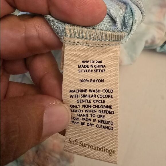 Soft Surroundings Blue Marble Shirt Dress Plus Size 3x - Picture 4 of 10